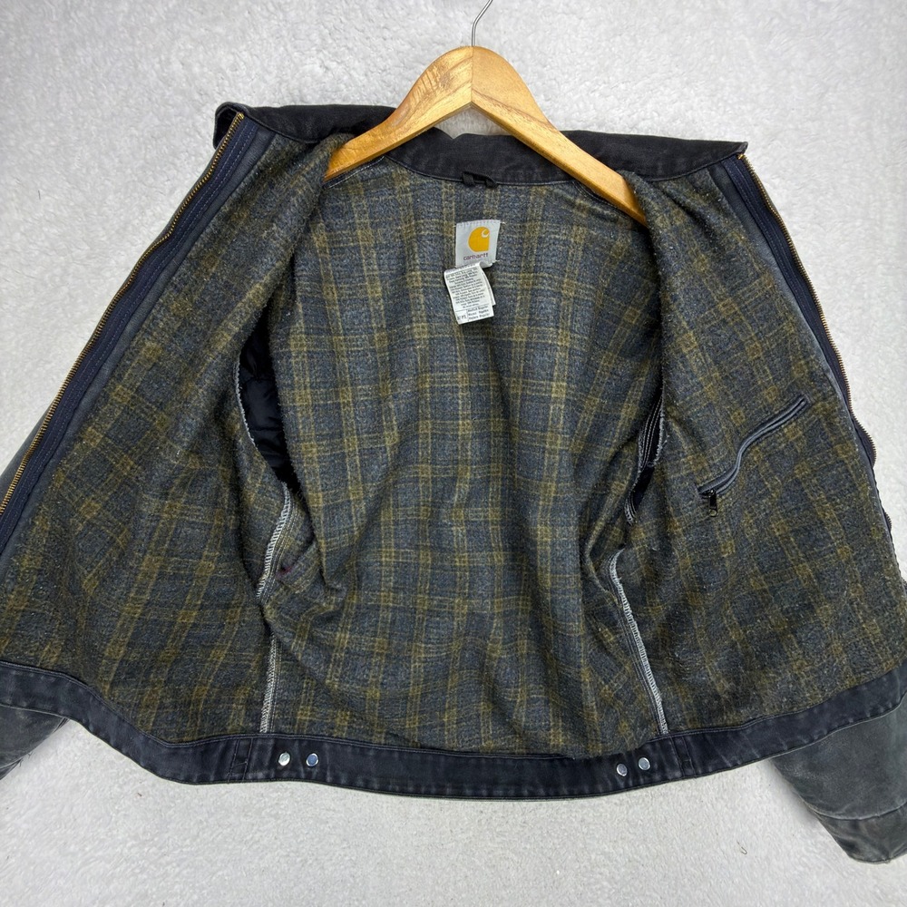 Carhartt Detroit Jacket Blanket Lined Mens Medium J97 PTL Petrol Gray - Picture 4 of 16